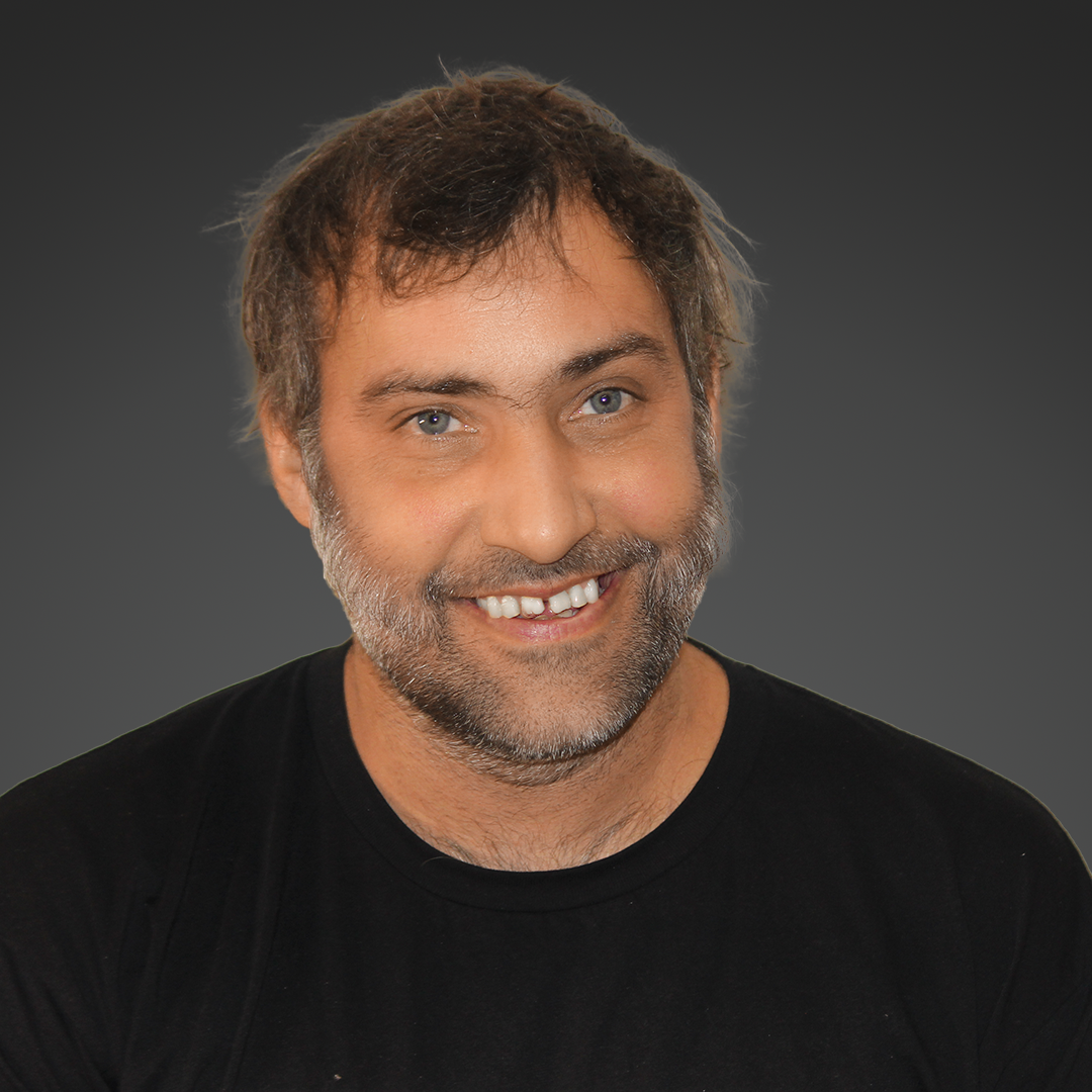 Headshot of Small Sound (aka Andrew Niven) playing the role of Brethren member